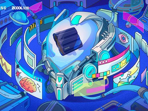 闪耀星动 共创不同 丨 三星移动固态硬盘创意海报