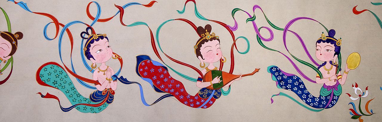 《敦煌小飞天图》（图ZMzM5NTE2NTAw） - 绘画 - 站酷设计师张小妹儿m原创素材 - 站酷ZCOOL