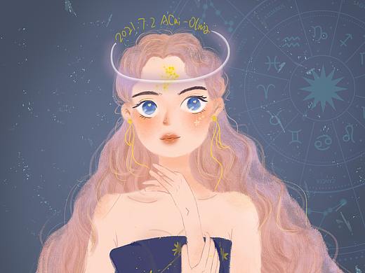 【十二星座】水瓶座-原创插画