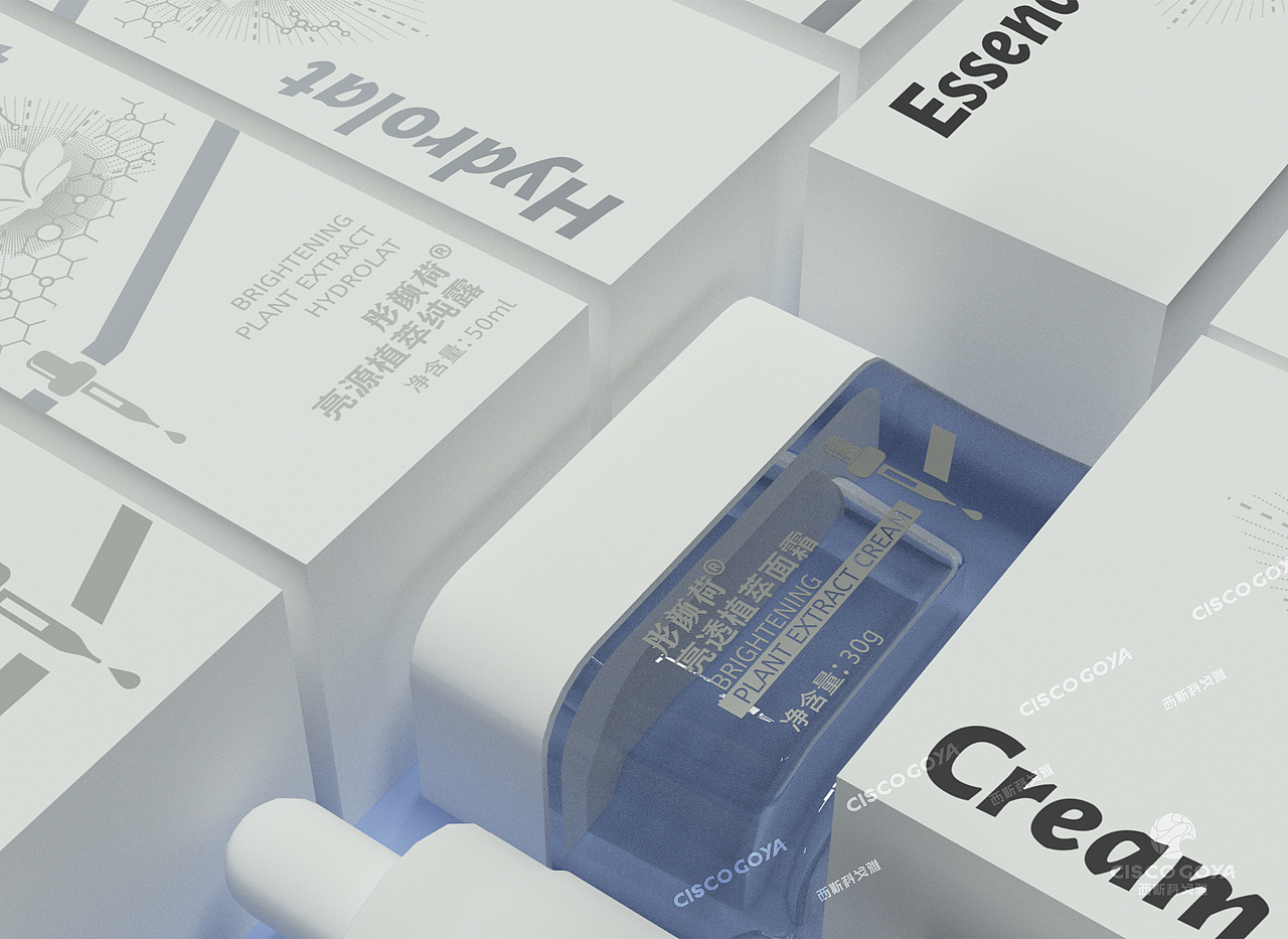 彤颜荷美妆护肤化妆品包装设计/天津包装设计/插画包装