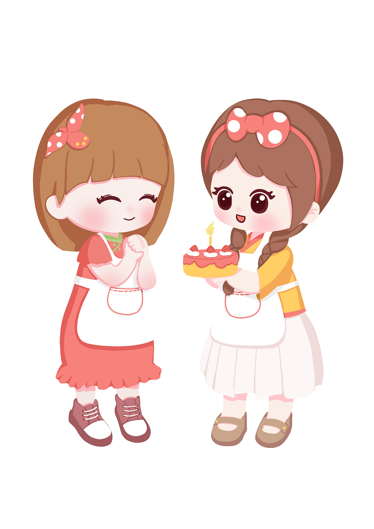 姐妹生日蛋糕禮物慶祝許愿烘培（圖ZMzI1NjQ2NTg0） - 商業(yè)插畫 - 站酷設(shè)計師畫師花七原創(chuàng)素材 - 站酷ZCOOL