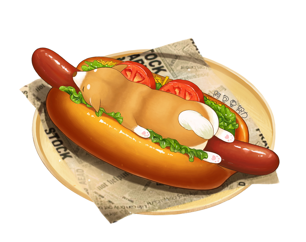 阿柴热狗|插画|其他插画|阿包要努力 - 原创作品 - 站酷 (zcool)