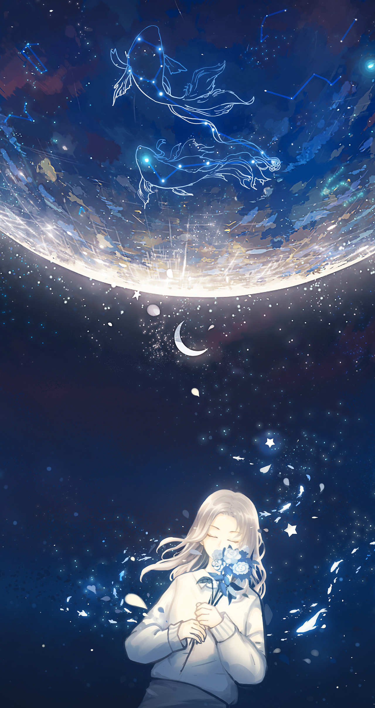 孤独的探索者标签风景夜空插画插图星空作品信息创作时间2018/11/23