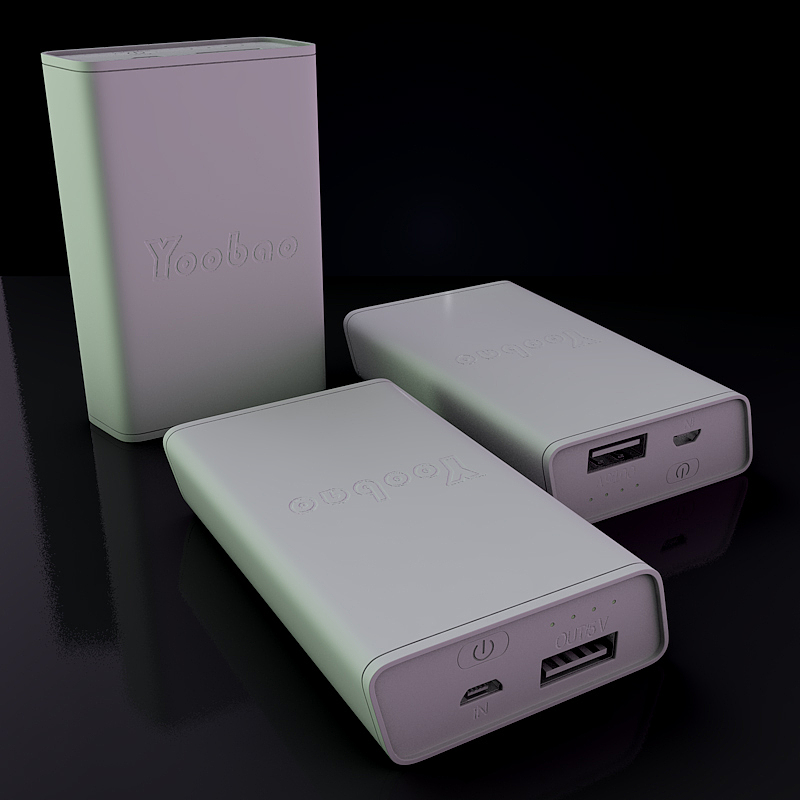 一组充电宝建模渲染图-C4D