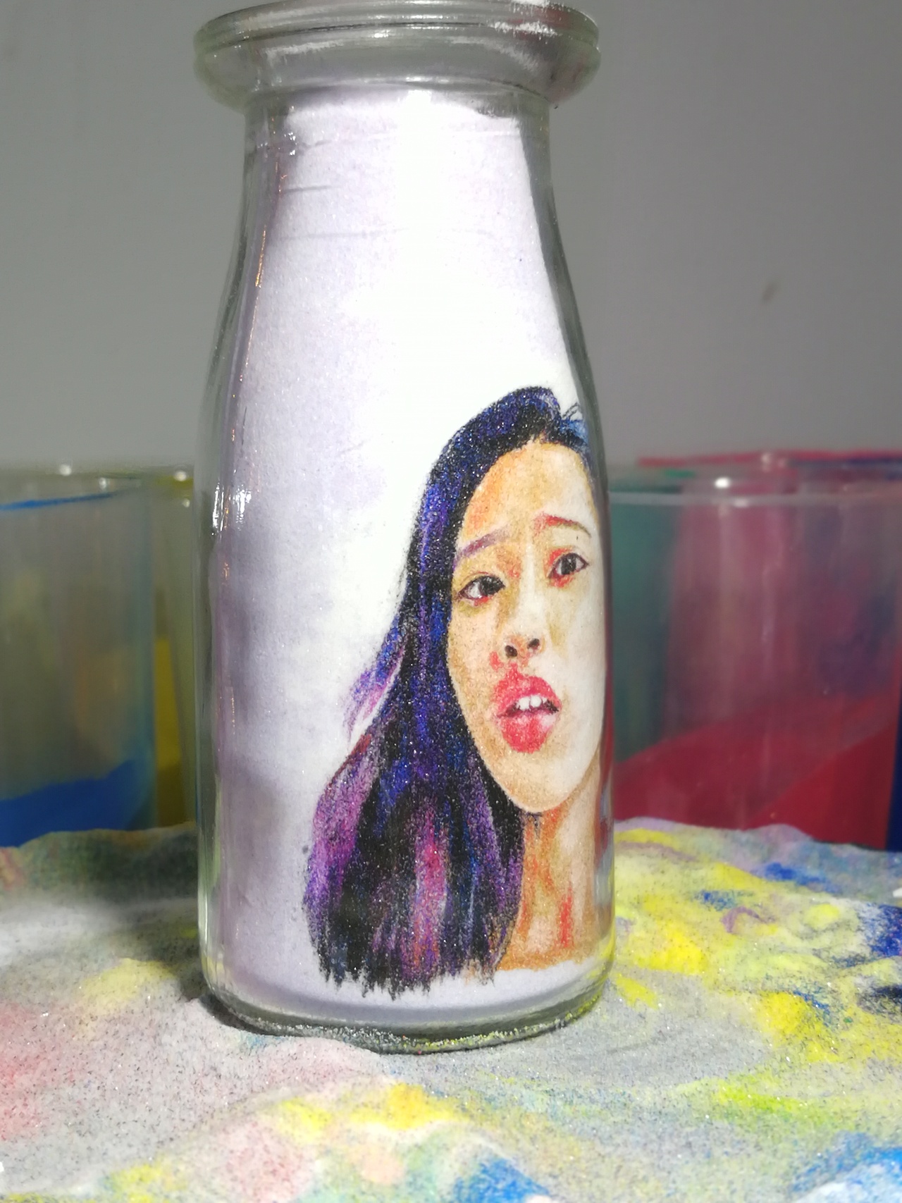 沙瓶画人物绘画（立体沙画）（图ZMTY5NTY1NTcy） - 绘画 - 站酷设计师立体沙画_禹笙原创素材 - 站酷ZCOOL
