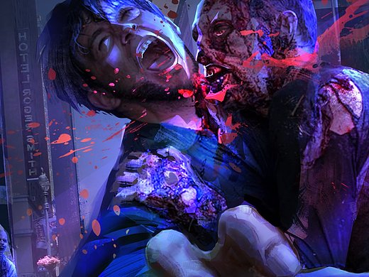 一套丧尸入侵mattepainting概念图