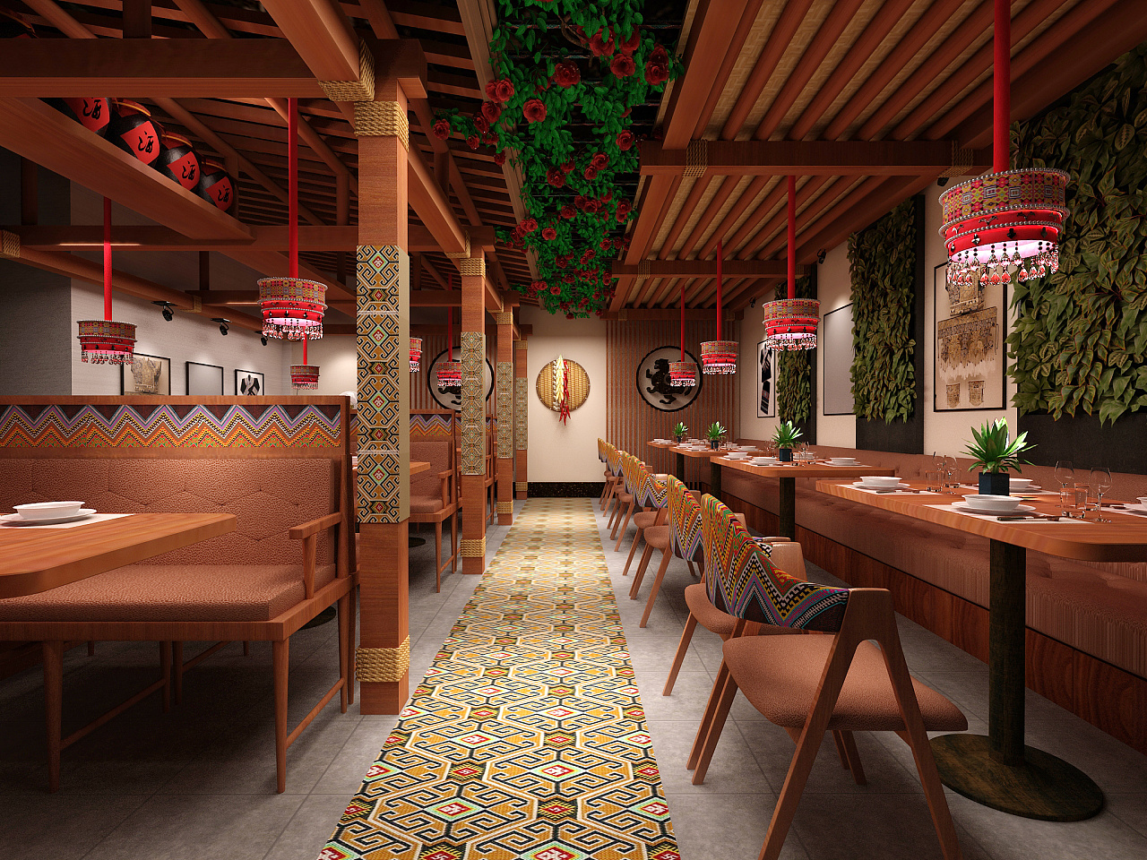 湘西土家文化餐饮空间|三维|建筑/空间|大大小小菠萝 - 原创作品 - 站酷 (ZCOOL)