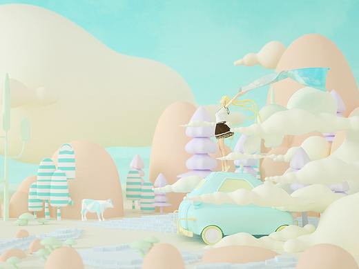 C4D小场景（各种风格尝个遍）