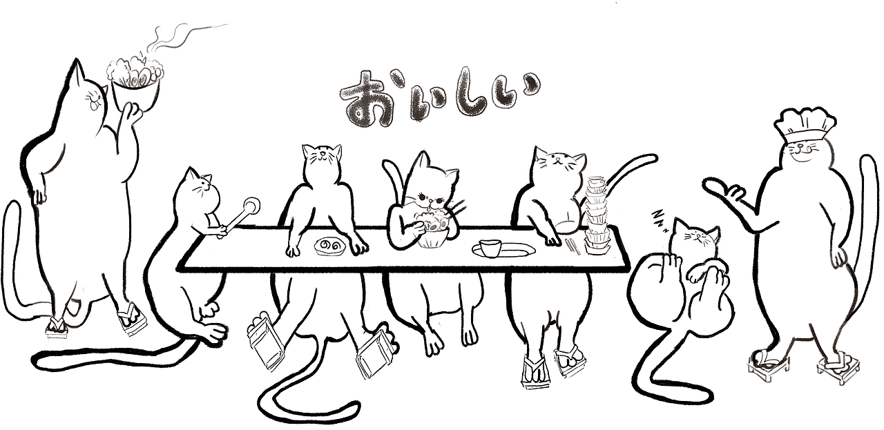 猫猫主题餐厅背景墙（图ZMjE4Njc1Mjc2） - 图案 - 站酷设计师雕人设计工作室原创素材 - 站酷ZCOOL