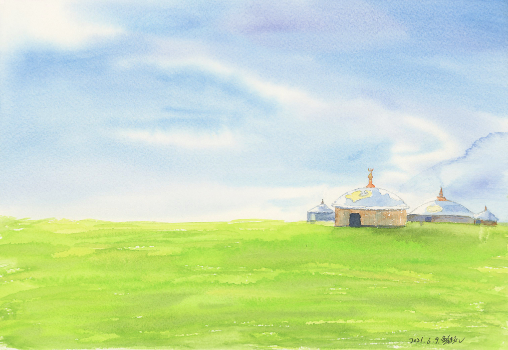 草原風景水彩畫（圖ZMjYyNjIxMzA0） - 繪畫 - 站酷設計師鮮影兒原創(chuàng)素材 - 站酷ZCOOL