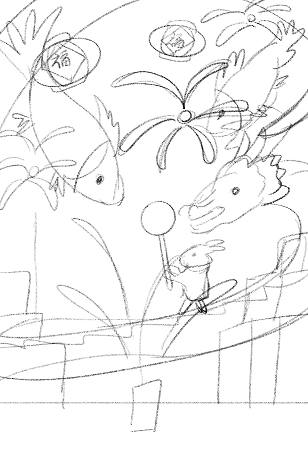 龙年新年主题插画:舞龙灯