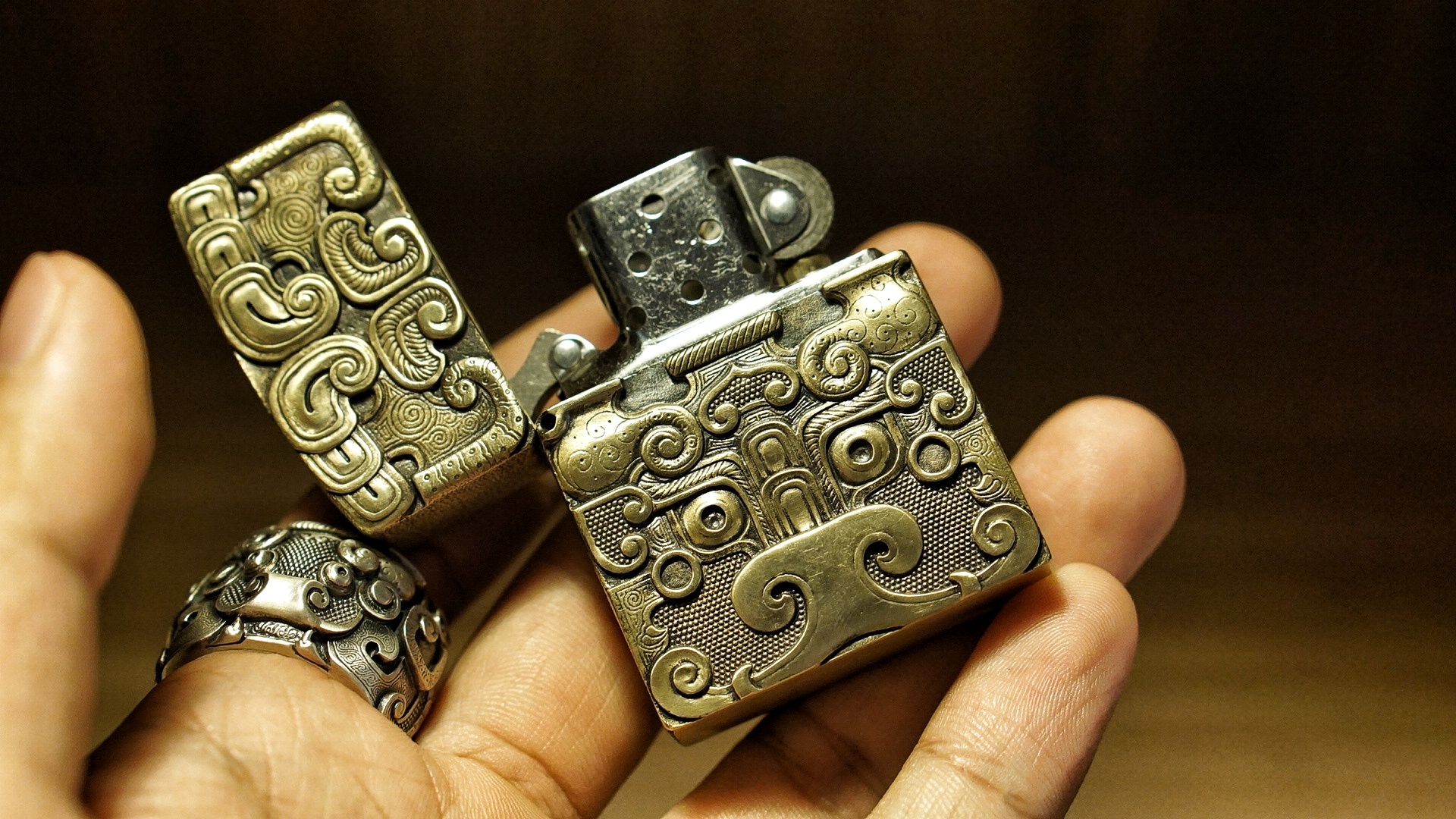 【饕餮】兽面纹纯铜zippo打火机