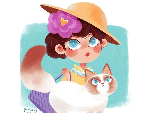 【儿童插画】猫咪少女_布偶猫