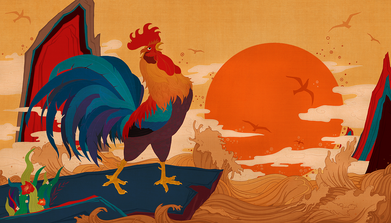 一唱雄雞天下白（圖ZMTg3NDYyNzU2） - 創(chuàng)作習(xí)作 - 站酷設(shè)計(jì)師張興年原創(chuàng)素材 - 站酷ZCOOL