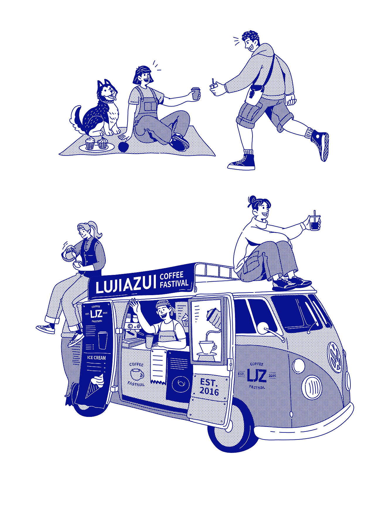 主视觉插画设计｜陆家嘴咖啡节2021（图ZMjc1NjY2Njg4） - 商业插画 - 站酷设计师花椒的Alex原创素材 - 站酷ZCOOL