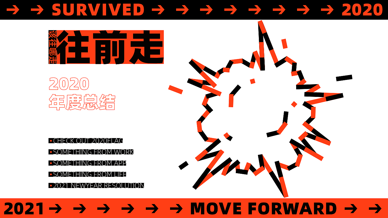 2020个人年度总结 | 向前走（图ZMjQxNTIzNTUy） - PPT/Keynote - 站酷设计师里早Leez原创素材 - 站酷ZCOOL