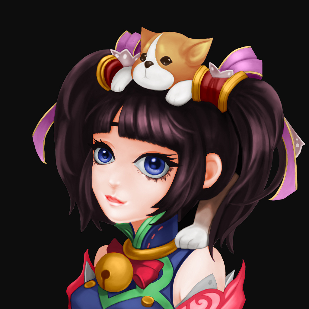 女生半身像|插画|游戏原画|ww王五 - 临摹作品 - 站酷 (zcool)