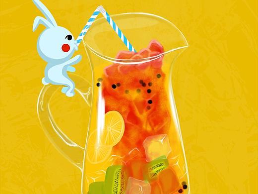 冰淇淋水果茶绘画练习
