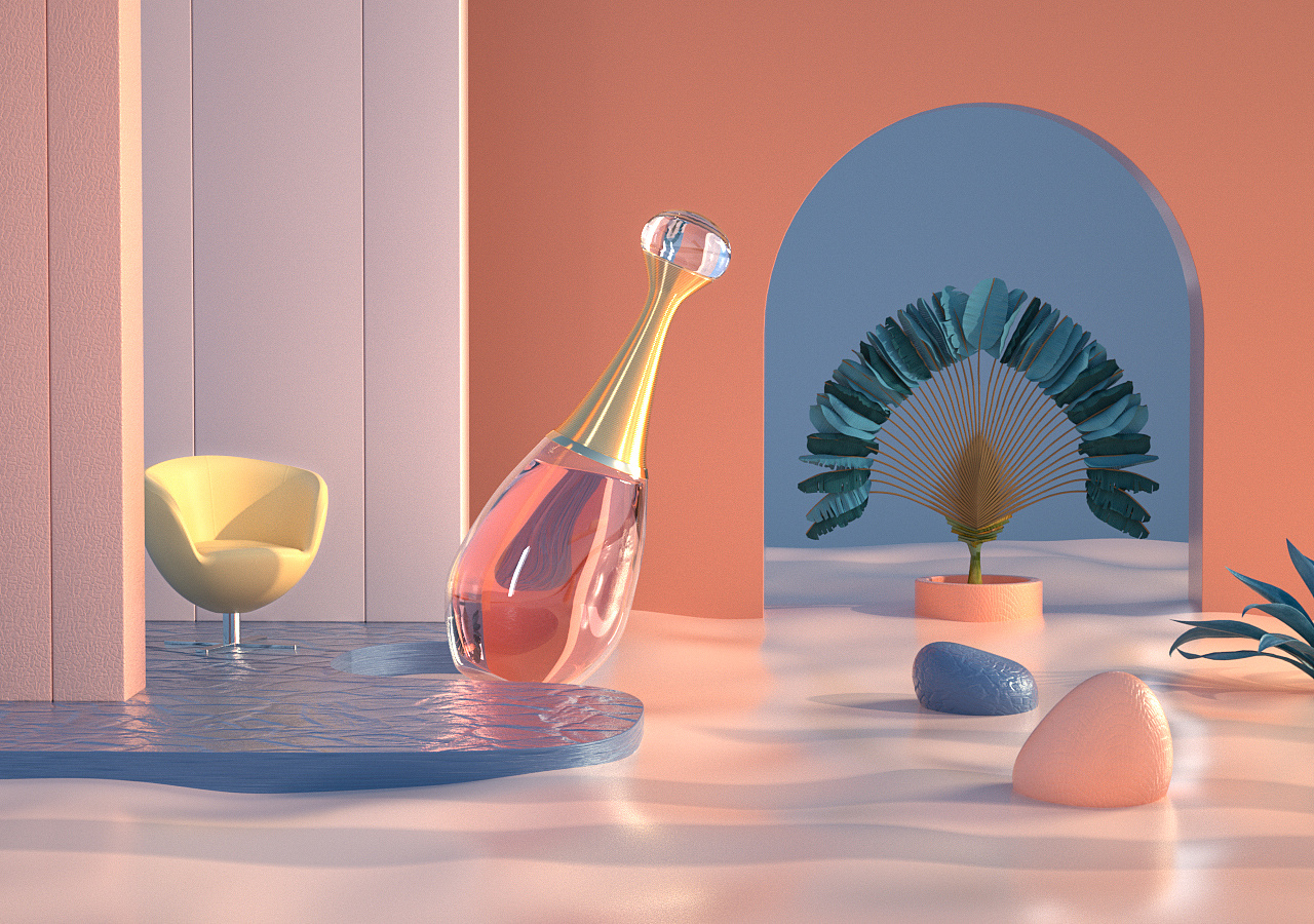 c4d化妆品与场景