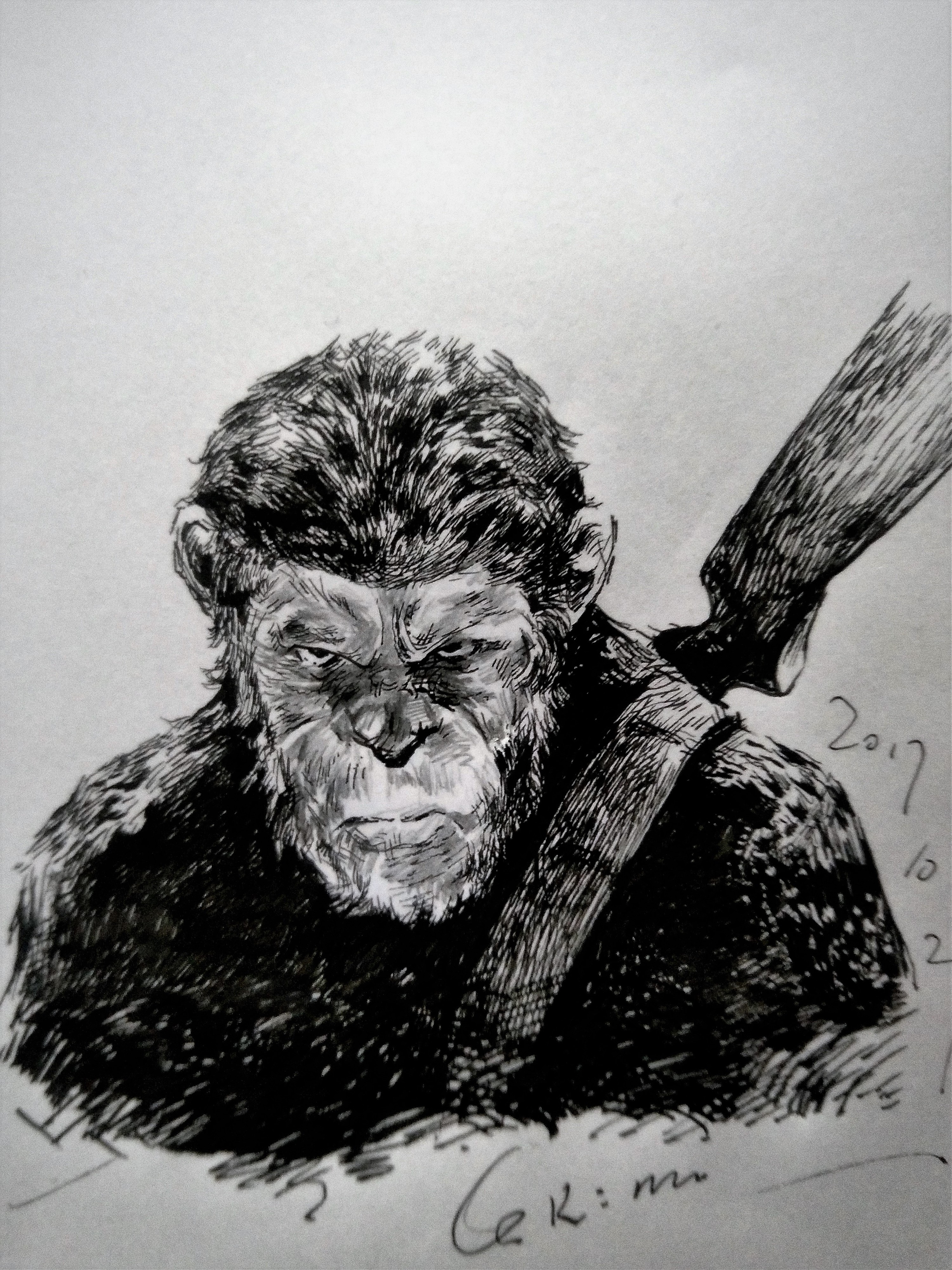 大学(3)风景速写/电影人物篇|纯艺术|绘画|额日禾木 - 原创作品