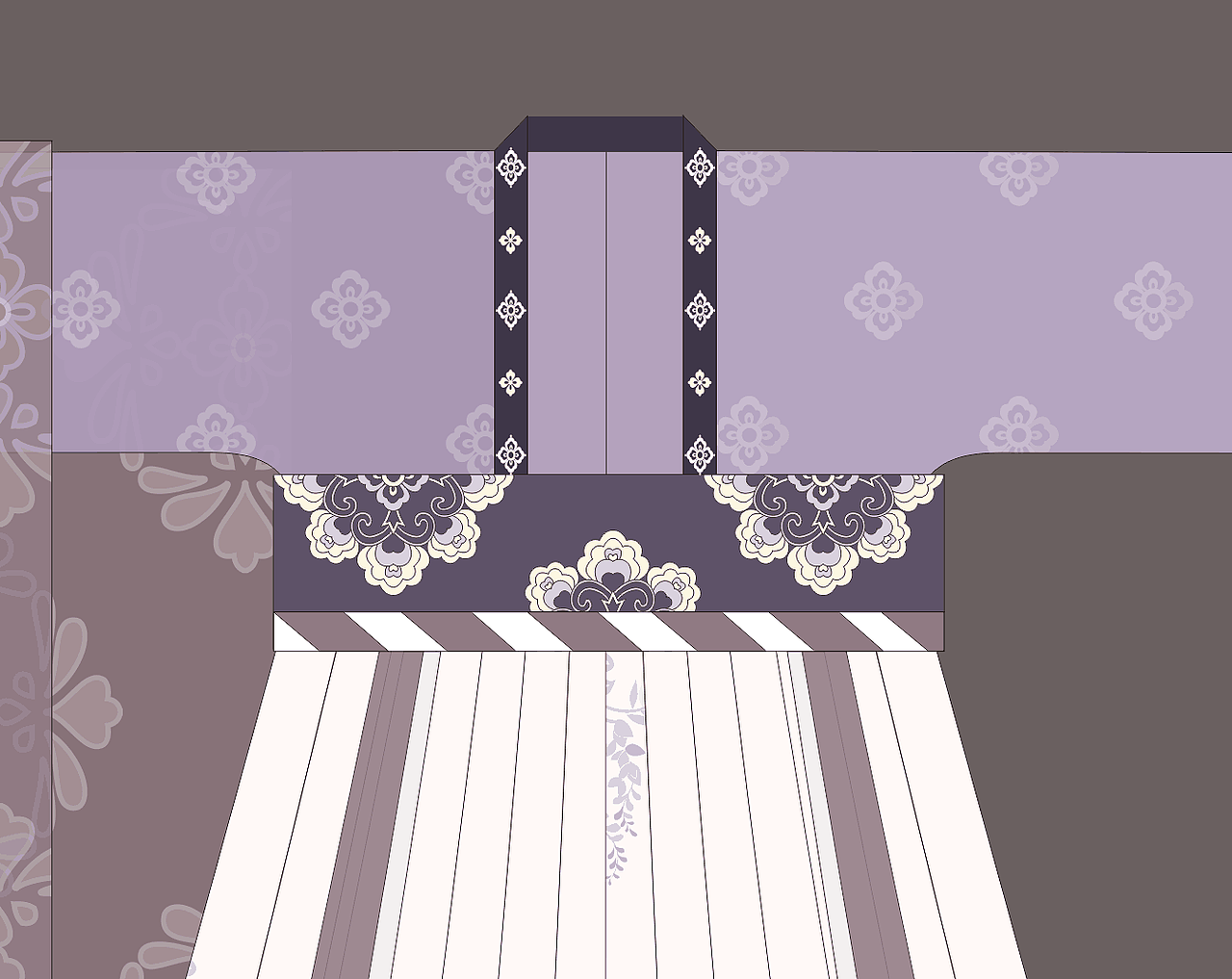 两套汉服的设计稿