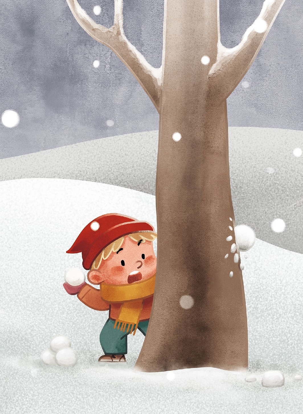 下雪了（儿童画） - 堆糖，美图壁纸兴趣社区