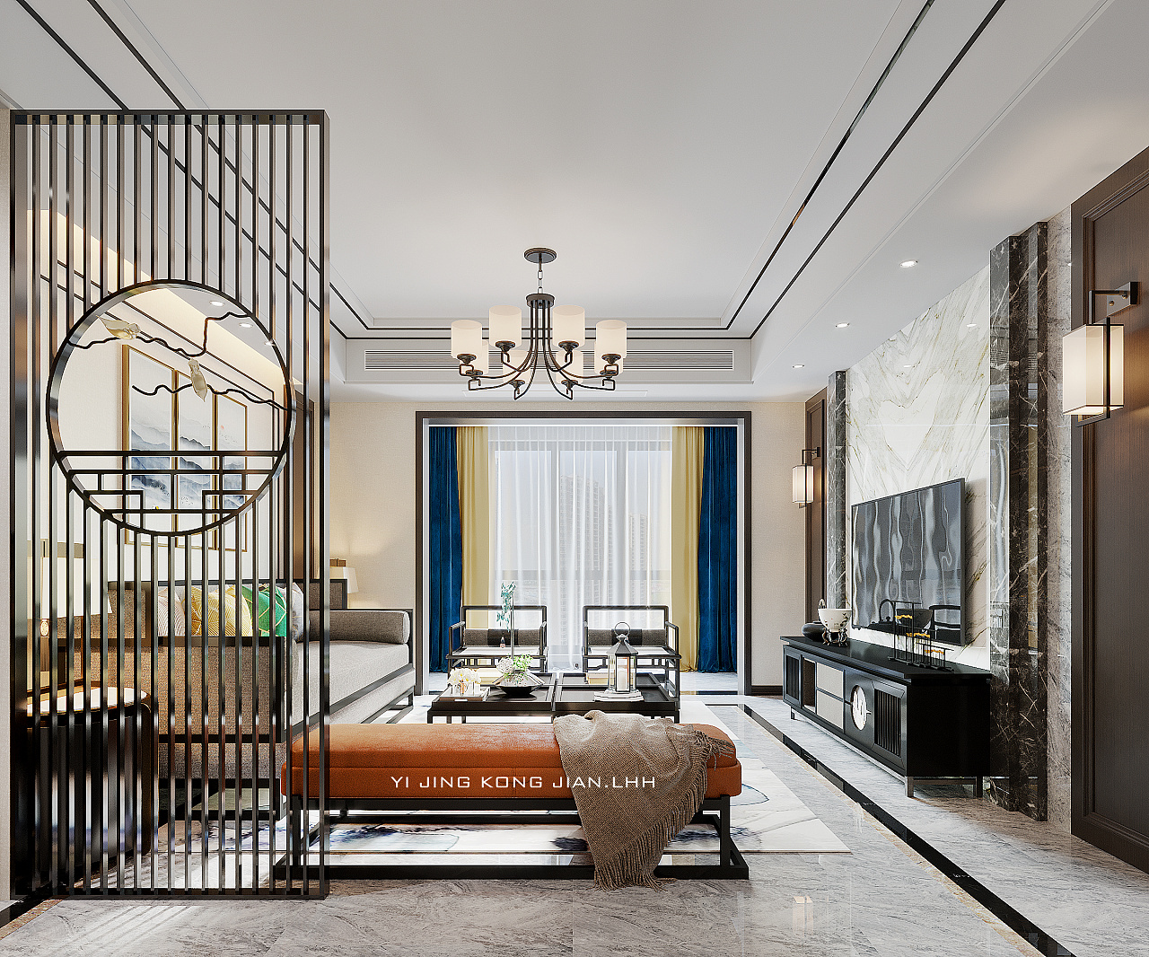 新中式-福州融信双杭城|空间|室内设计|lhh私宅设计 - 原创作品