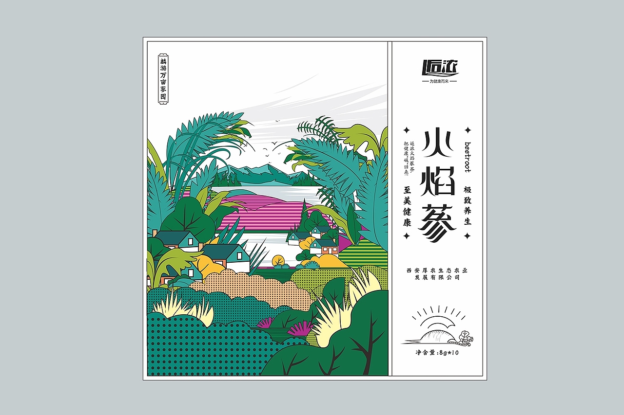 茶叶包装主视觉插画设计