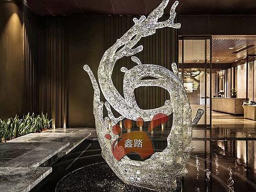 海浪不锈钢雕塑后现代浪花不锈钢水景创意设计