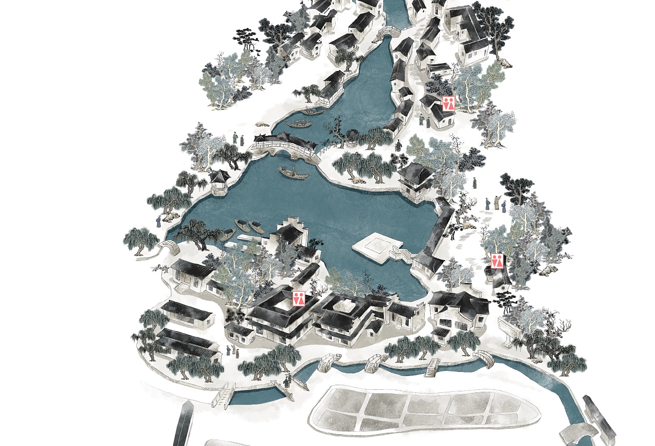西塘地图手绘图片