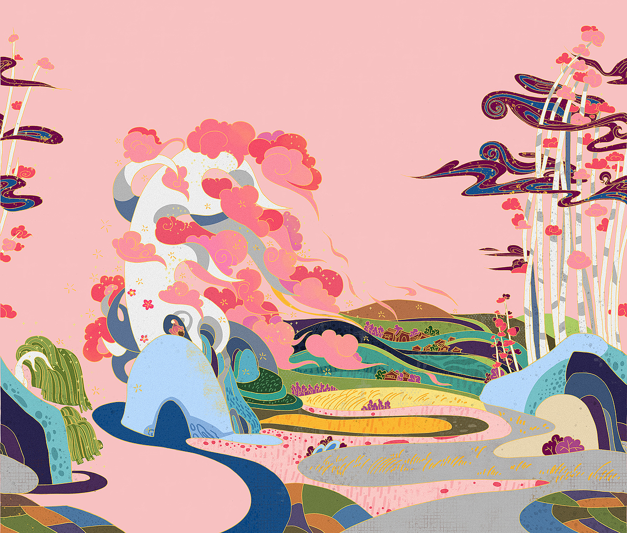 春小半（图ZMTI0NDU3ODk2） - 商业插画 - 站酷设计师梧桐子原创素材 - 站酷ZCOOL