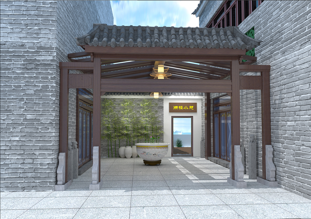 佛山翠宝园中式门头设计