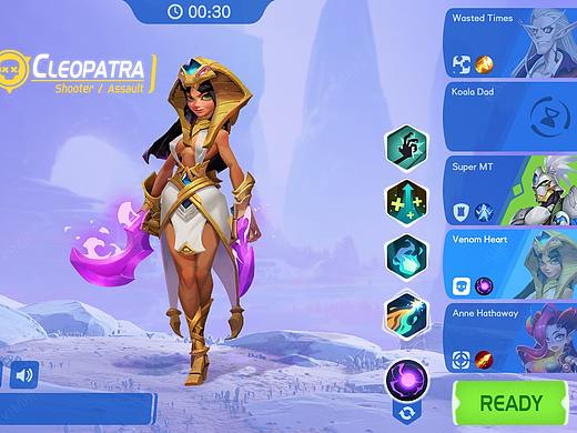 欧美卡通 Moba 扁平 UI 角色界面