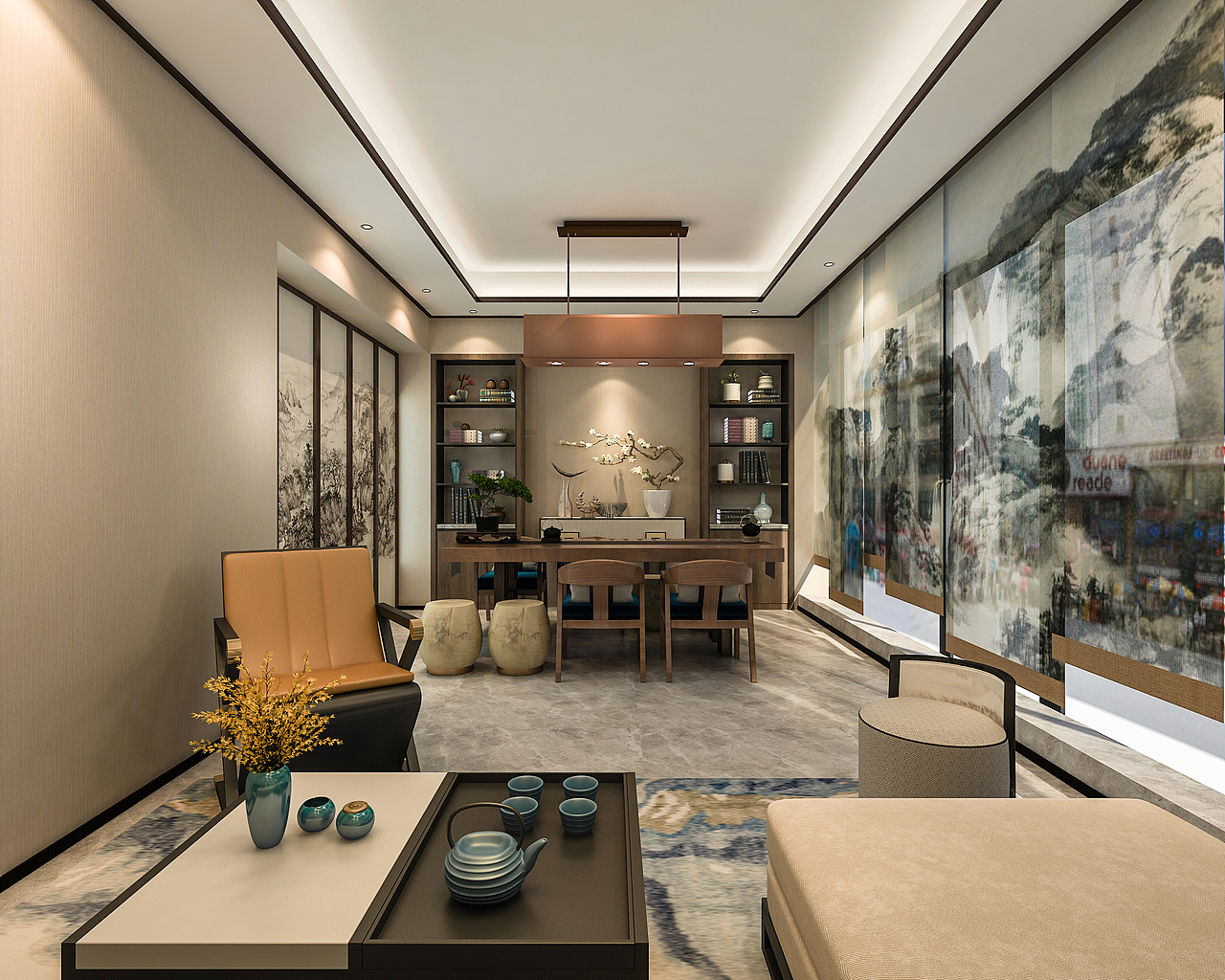 东篱茶居（图ZMTMzNzMwMDMy） - 家装设计 - 站酷设计师DBlackbean原创素材 - 站酷ZCOOL