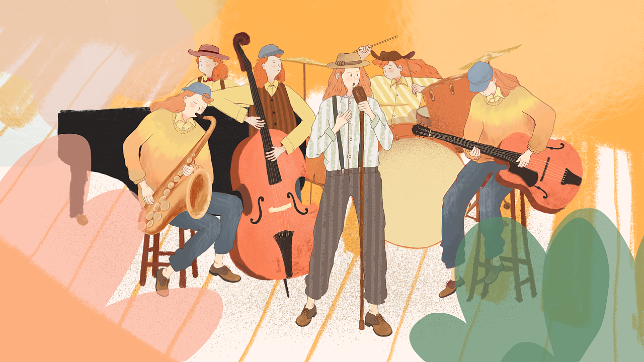 爵士乐队|插画|创作习作|巳时_ - 原创作品 - 站酷 (zcool)