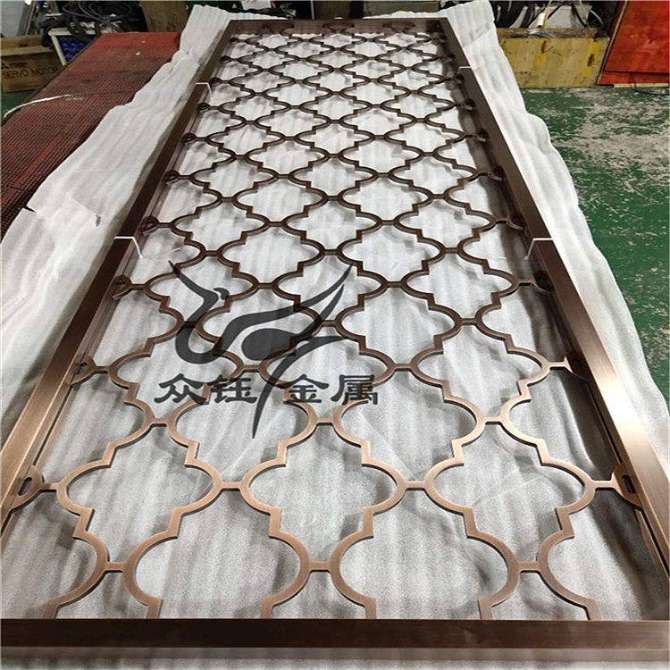 欧式红古铜铝板镂空雕刻屏风众钰定制