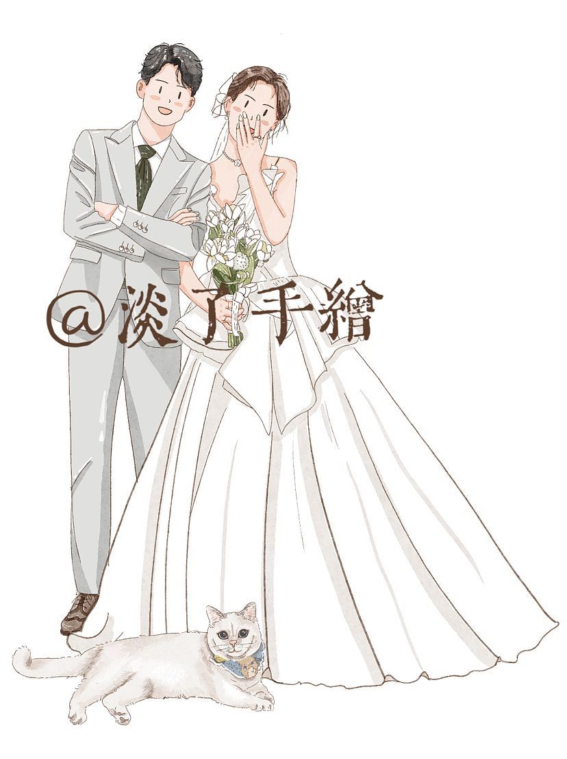 小清新手绘结婚请帖,美得不要不要的