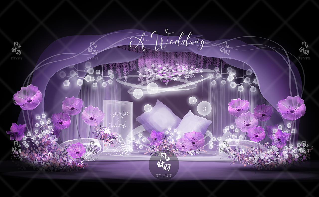 婚礼手绘 — 电脑ps 「枕边故事」