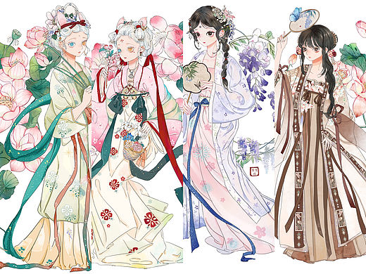 古风花卉人物合集