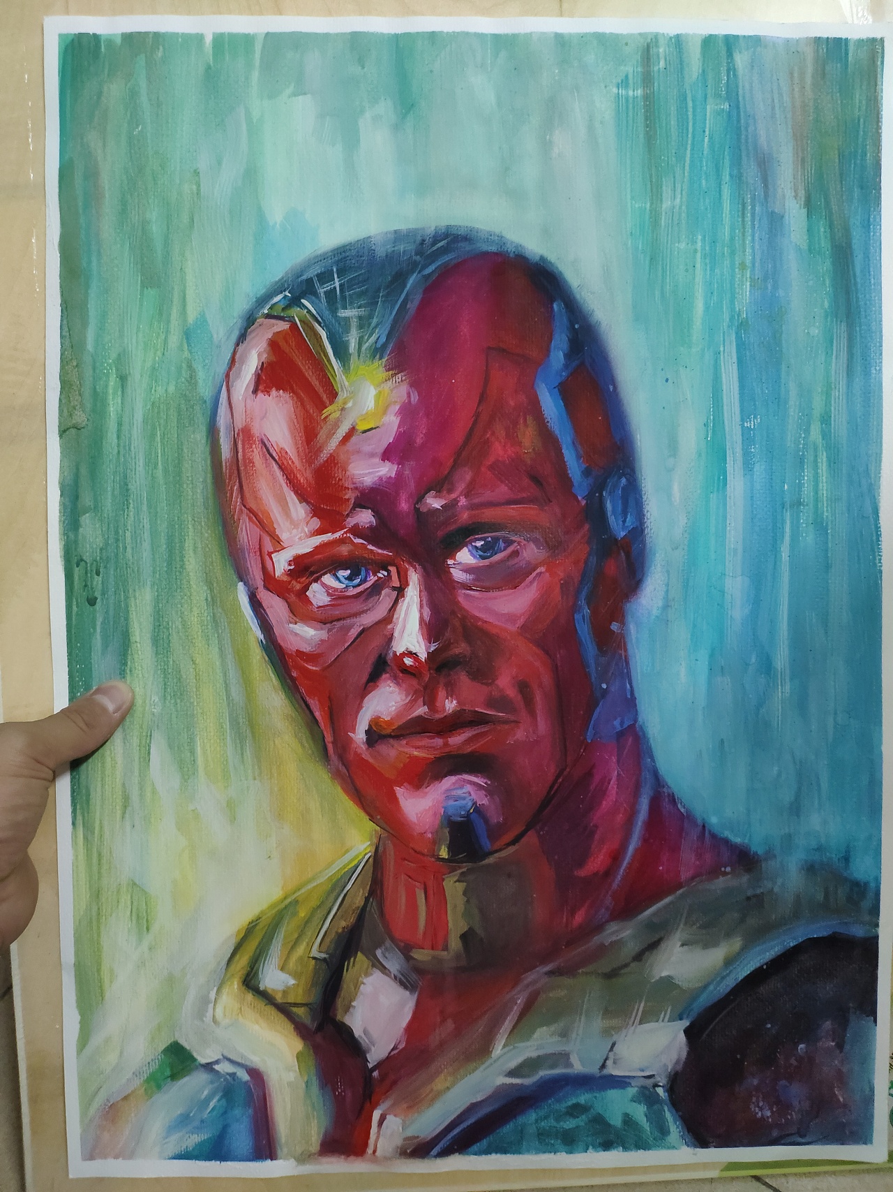 用水粉颜料厚涂