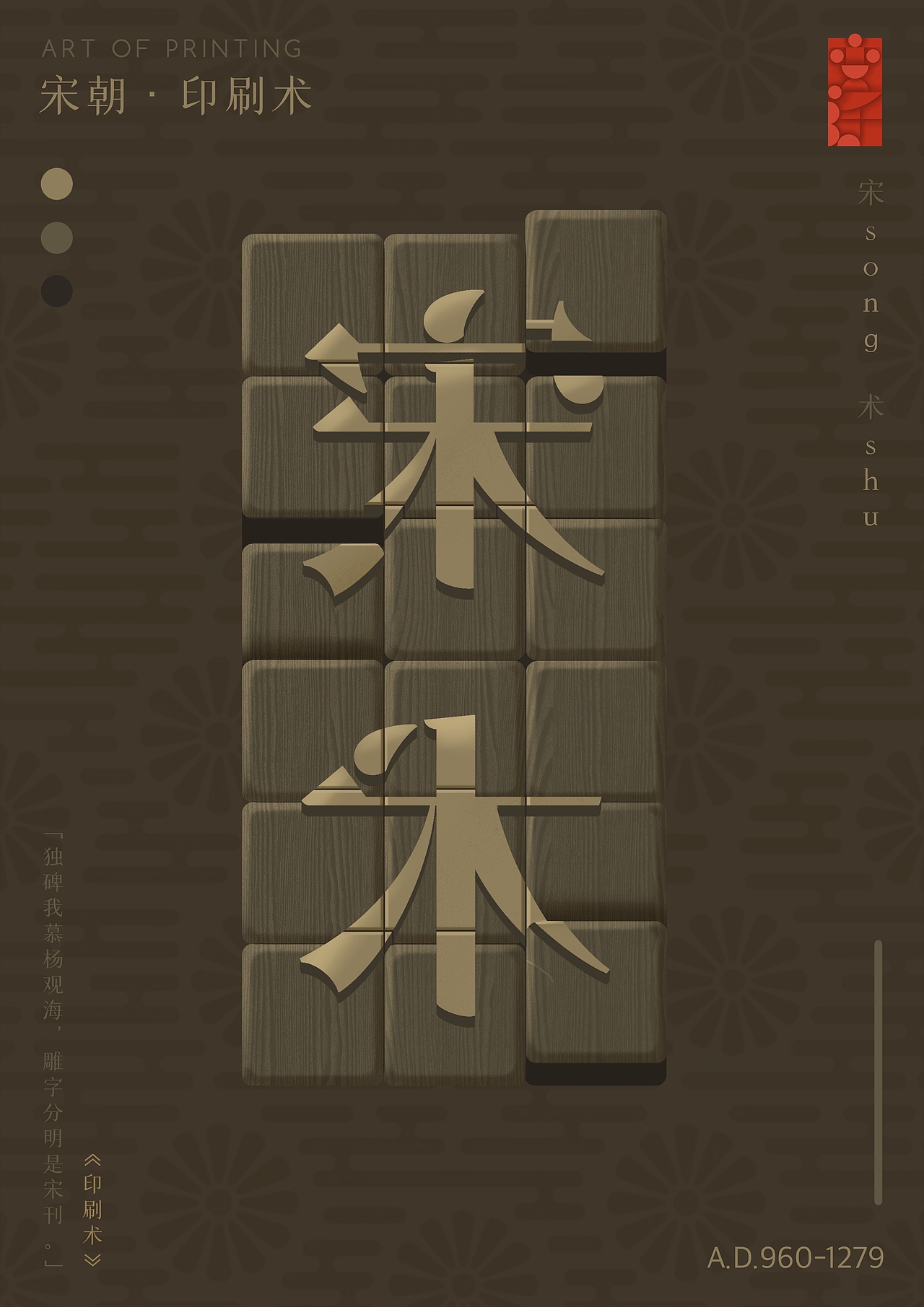 "变迁"朝代字体设计海报