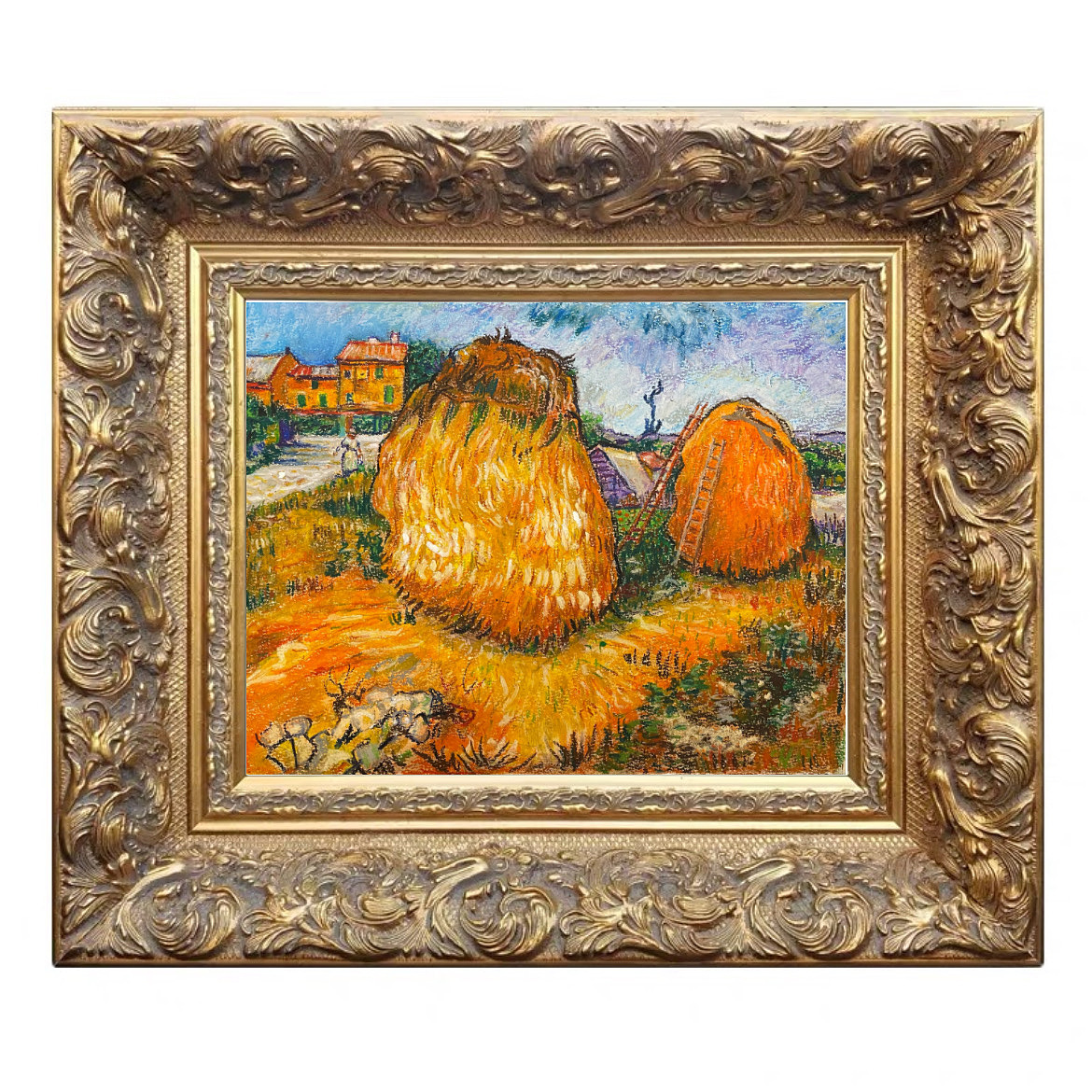 油画棒临摹之梵高作品普罗旺斯的大草堆（图ZMjM2NTQwMzI4） - 绘画 - 站酷设计师慕渔艺术原创素材 - 站酷ZCOOL