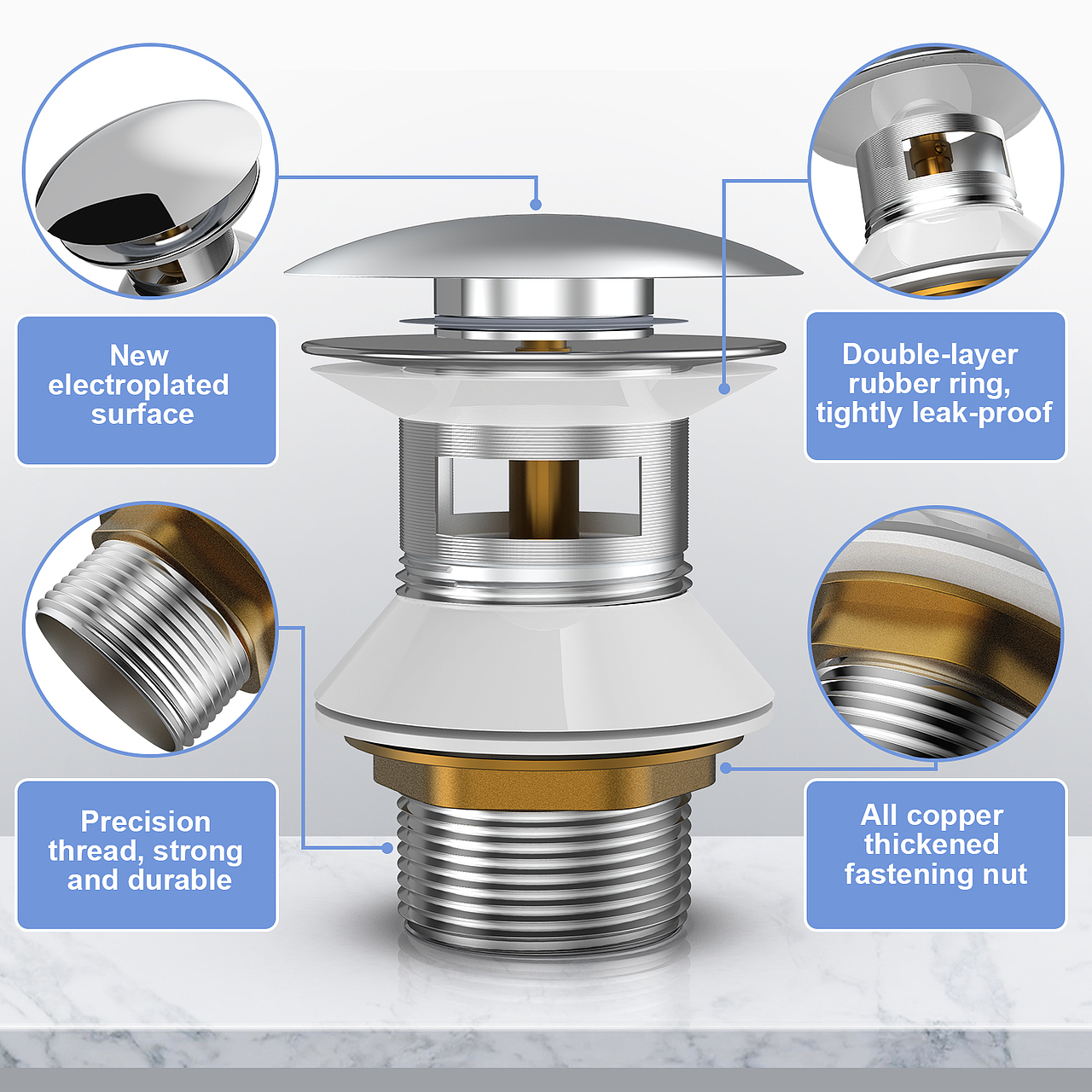 亚马逊主图 A+厨房下水道漏水伐