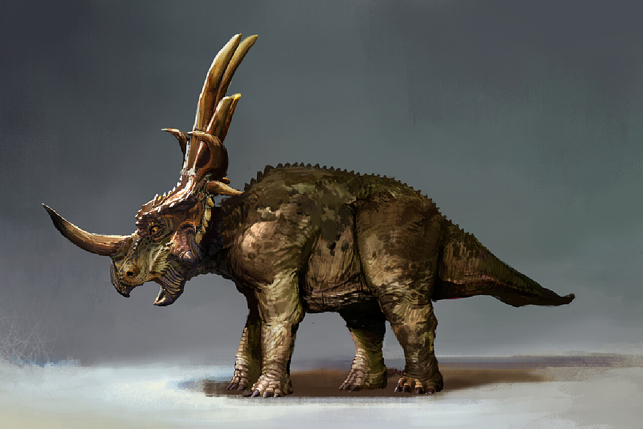 超写实恐龙--T-Rex霸王龙、Styracosaurus戟龙、Triceratops三角龙|手工艺|手办/原型|anli104 - 原创作品 ...