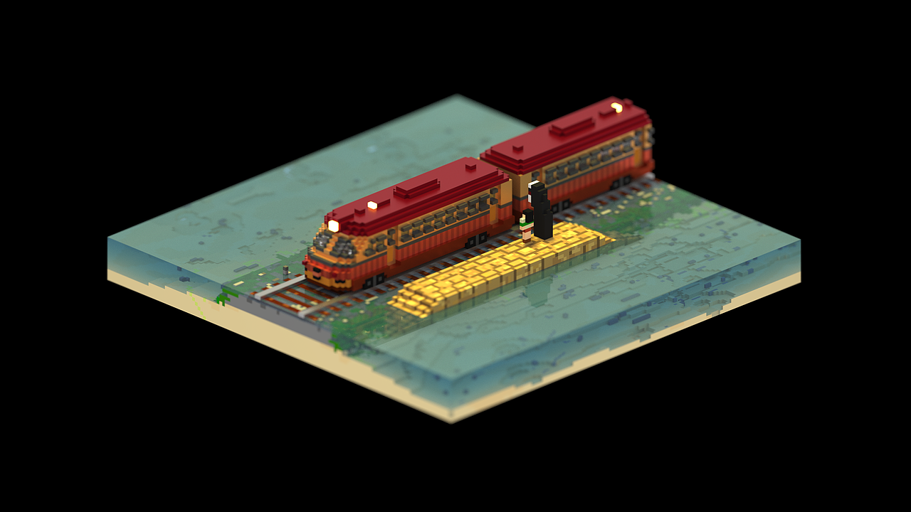 magicavoxel-千与千寻的海上火车站（图ZOTI0NzM5NzY=） - 动画/影视 - 站酷设计师GuomuGuomu原创素材 - 站酷ZCOOL