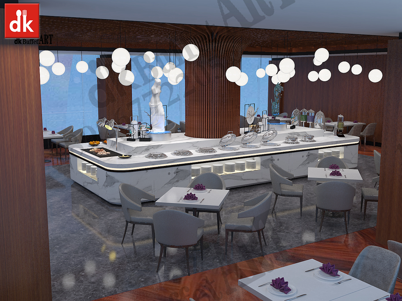 深圳迪克移动布菲台 酒店自助取餐台厂家直销 缅甸餐台