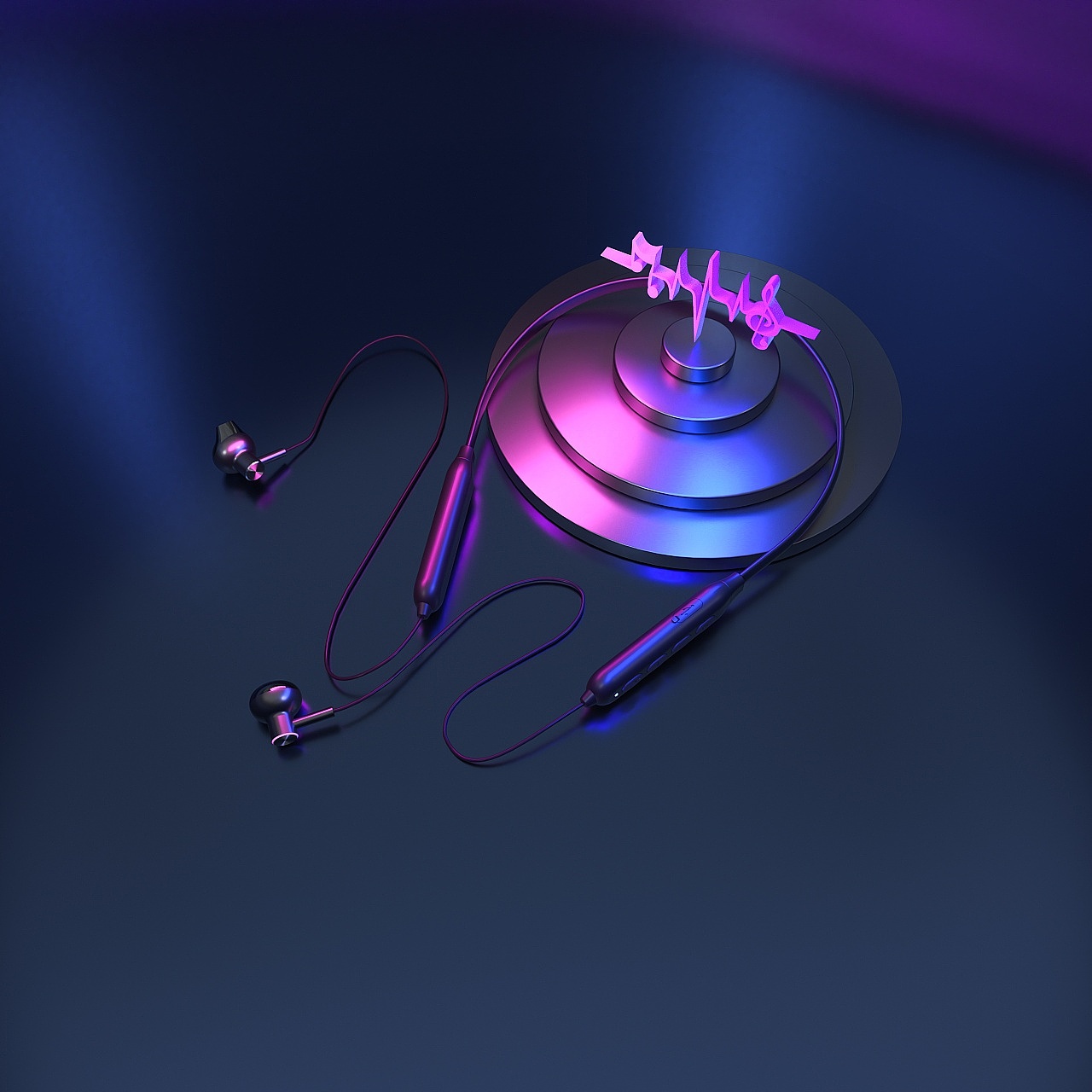 OCtane渲染器渲染,蓝牙运动无线耳机