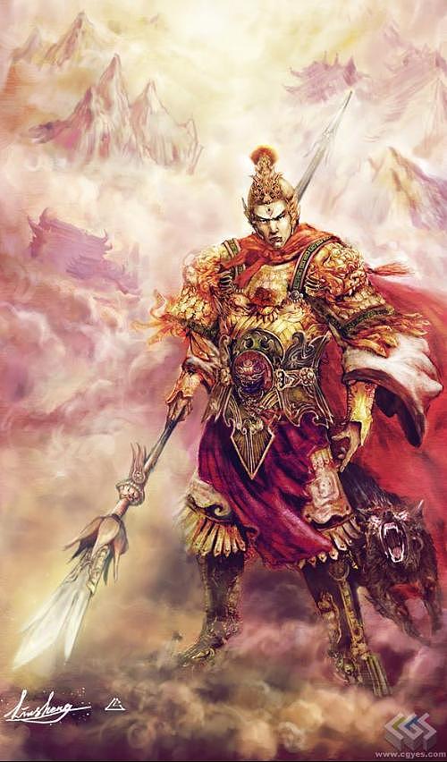 二郎神 霸气插画