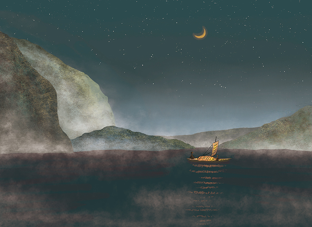 夜航船封面设计由出版社来完成的,简洁的设计很适合搭配全幅插画推 荐