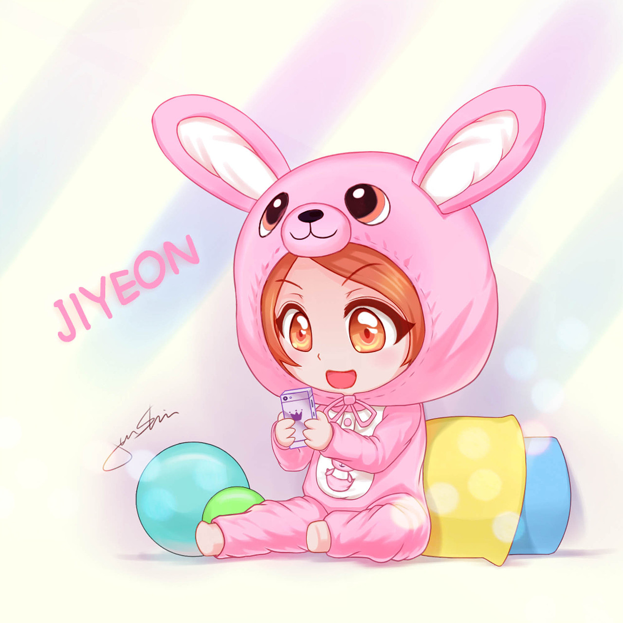 朴智妍粉红兔子